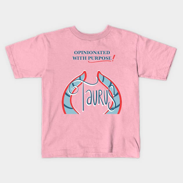 Taurus Zodiac Design Kids T-Shirt by Illusteetions